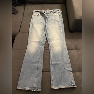 Jeans.  High rise skinny kick (kinda between a small flare and bootcut)14 short